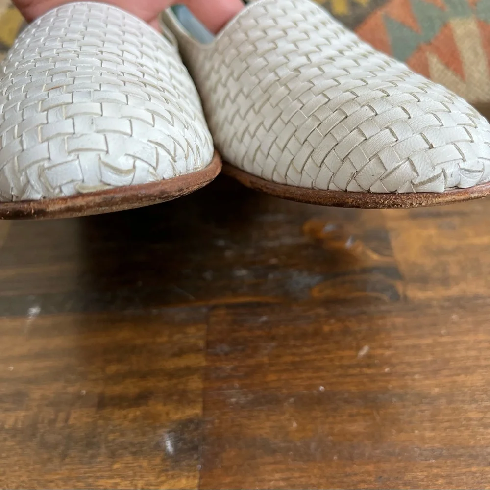 GUCCI Rare Vintage White Woven Leather Loafers IT/EU46.5 US13